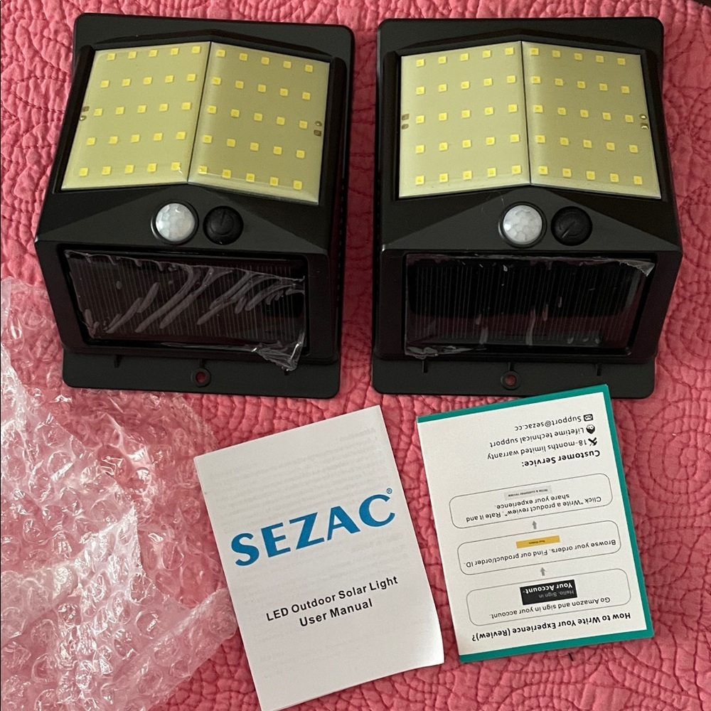 NWT SEZAC Outdoor Solar Powered 50 LED Light for safety and security